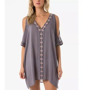 O'Neill Women's Frances Cold-Shoulder Dress Swim Cover-Up - Dark Charcoal